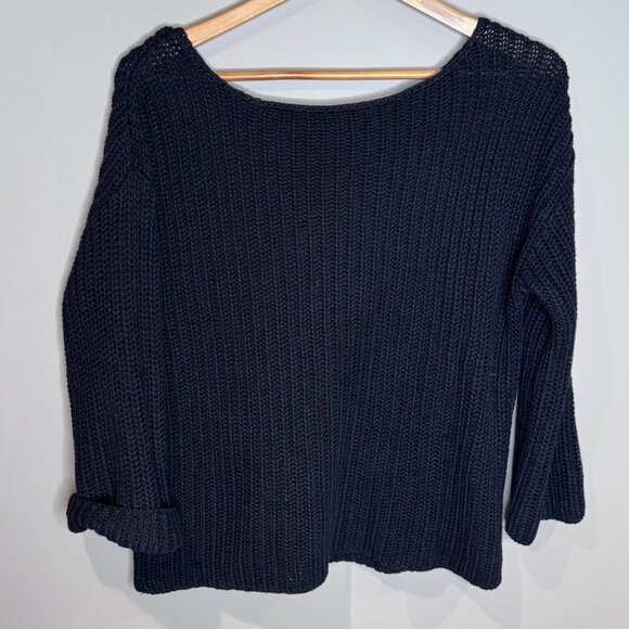 T. Babaton Aritizia | Linen & Silk Knit Sweater | Black | Medium - Picture 2 of 6